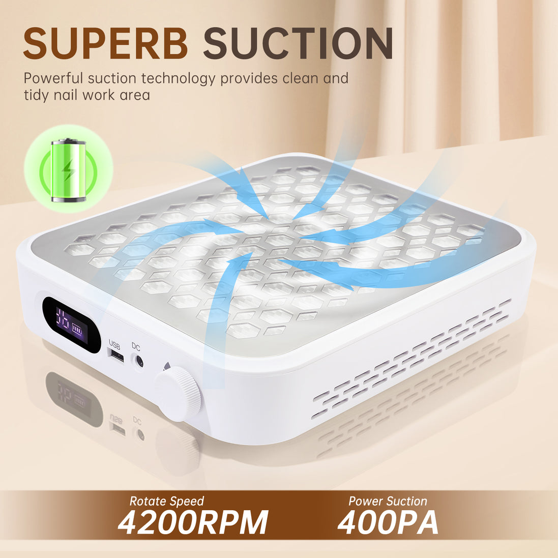 Rechargeable Nail Dust Collector - CS503-X12