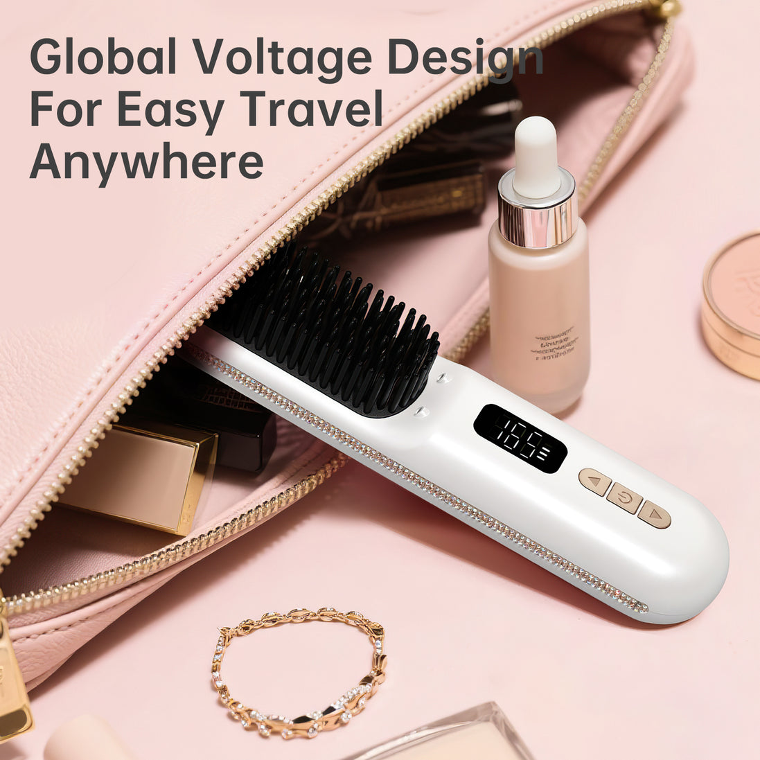 Cordless Hair Straightener Brush 9600mAh - CS2306-X202