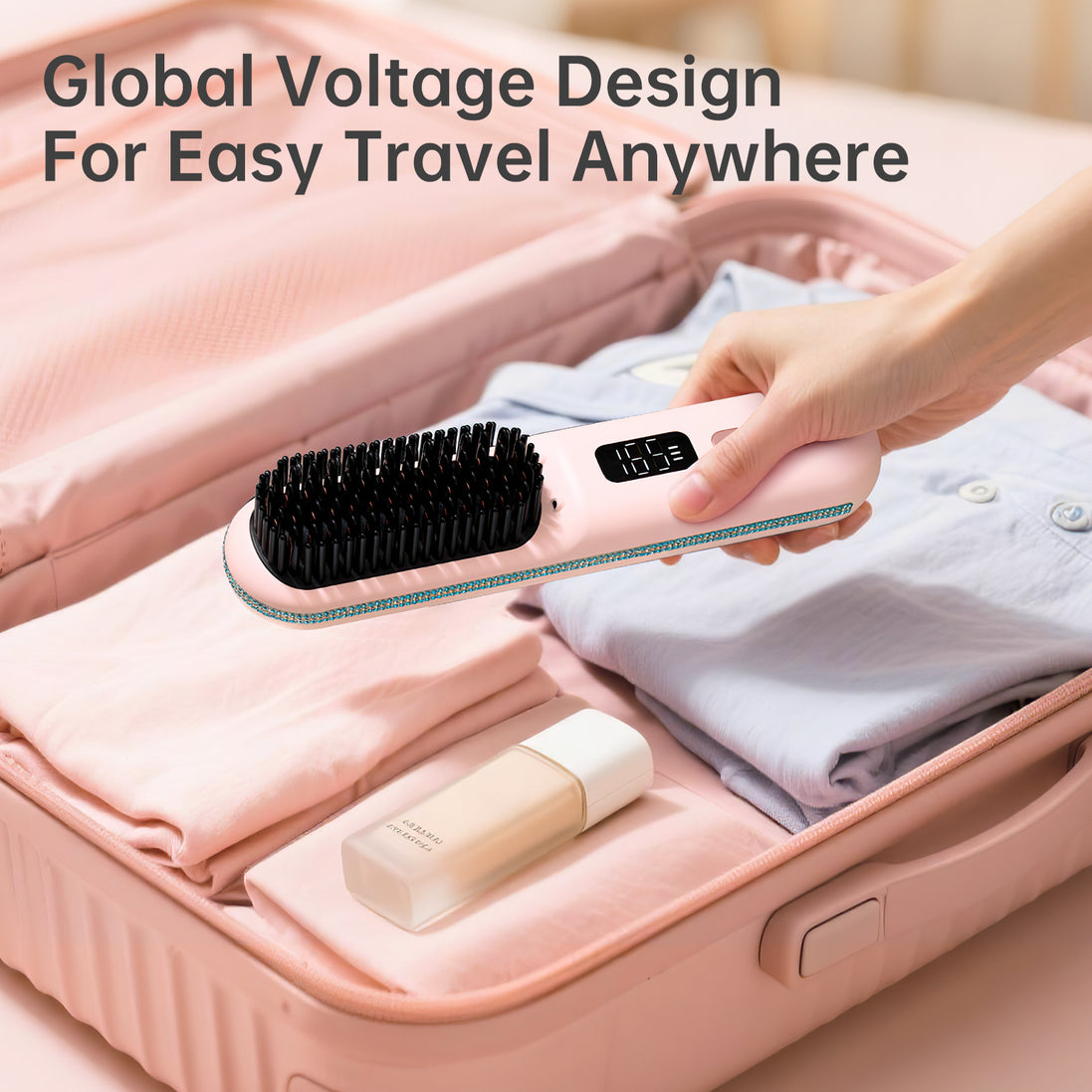 Cordless Hair Straightener Brush 9600mAh - CS2306-X915