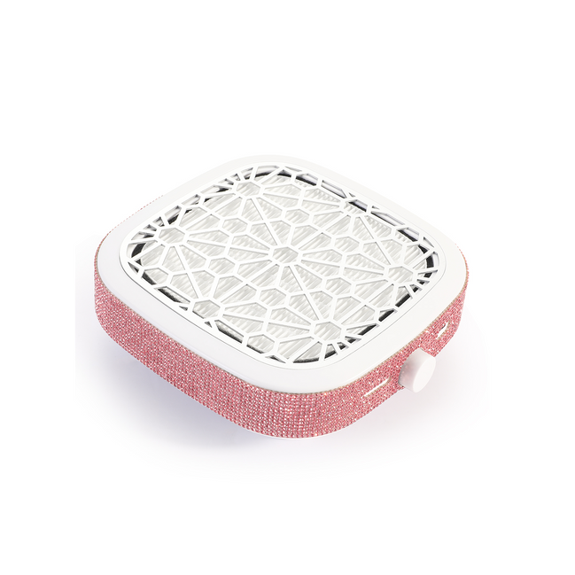 Rechargeable Nail Dust Collector Pink Rhinestones- CS9