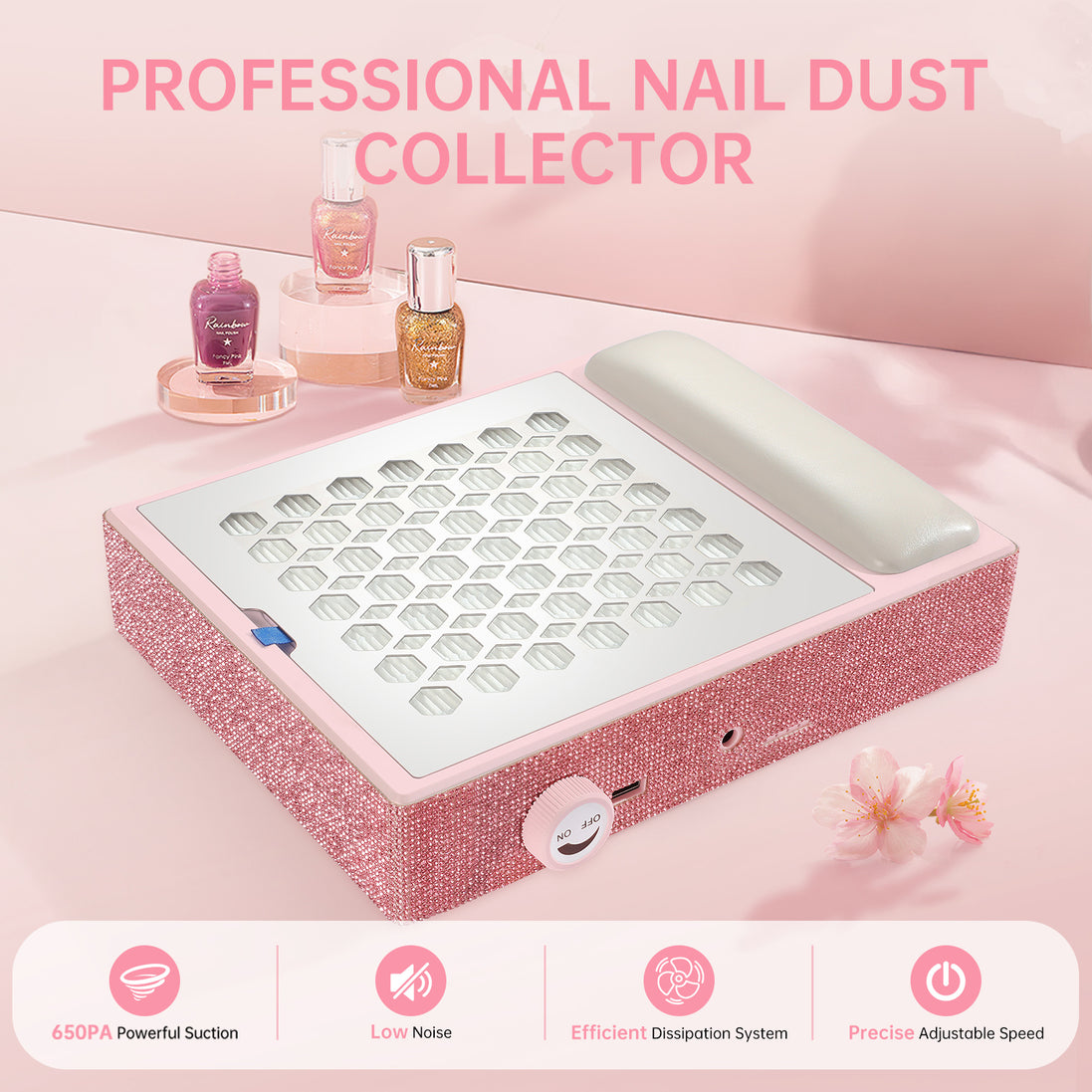 Rechargeable 650PA Nail Dust Collector - CS502-X10