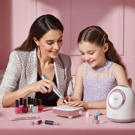 Rechargeable Nail Dust Collector Pink Rhinestones- CS9