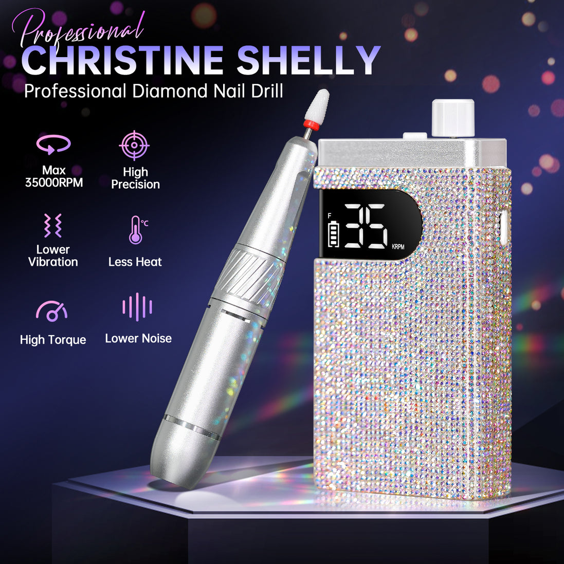 Rechargeable 35000RPM Electric Nail Drill - CS809