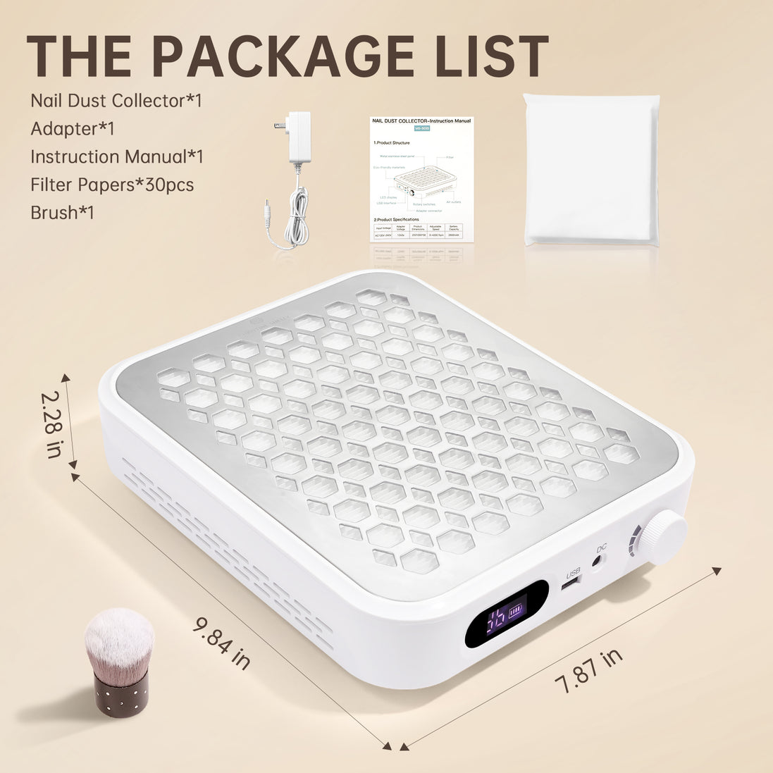 Rechargeable Nail Dust Collector - CS503-X12