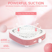 Rechargeable Nail Dust Collector Pink Rhinestones- CS9