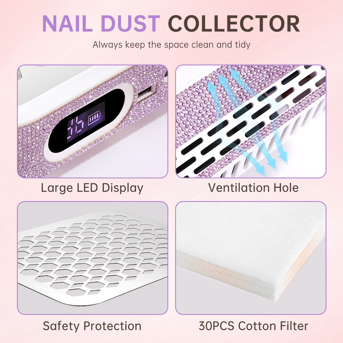 Rechargeable Nail Dust Collector - CS503-X19