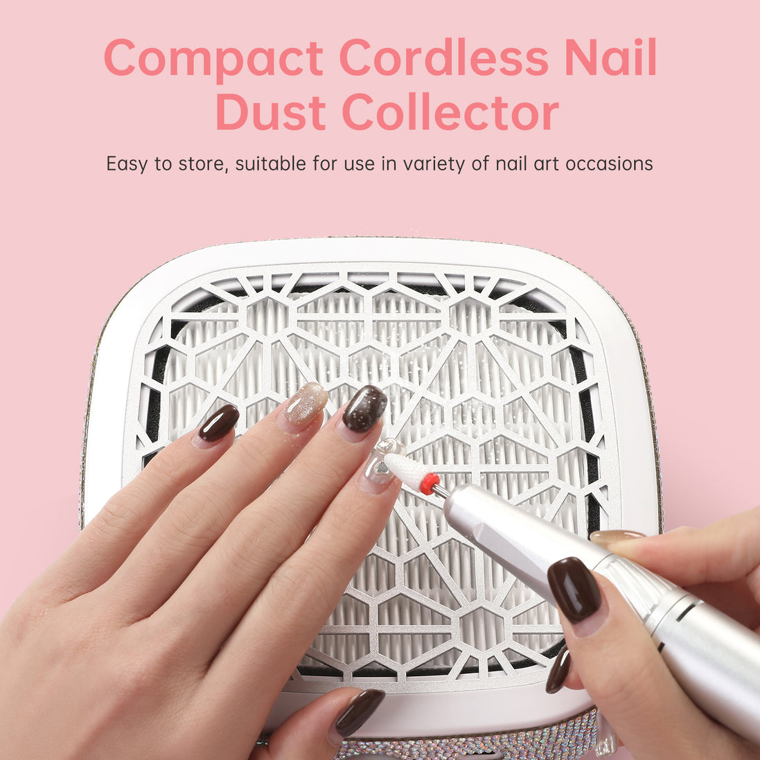 Rechargeable Nail Dust Collector AB Rhinestone- CS9