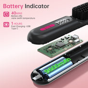 Cordless Hair Straightener Brush 9600mAh - CS2306-X104