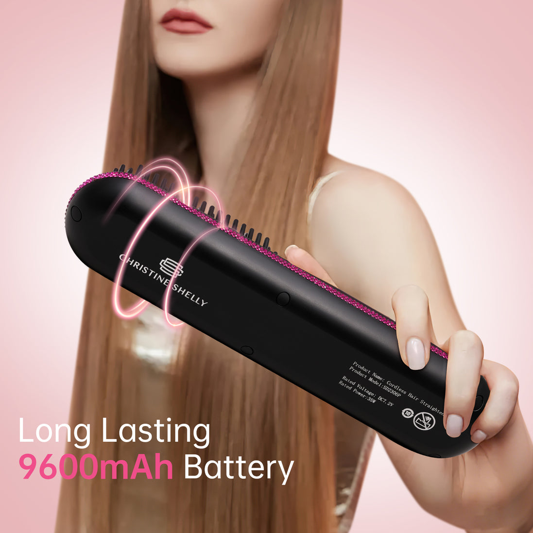 Cordless Hair Straightener Brush 9600mAh - CS2306-X104