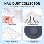 Plug-in Nail Dust Collector 4000RPM - CSX10-C12