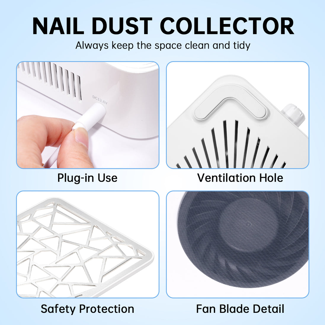 Plug-in Nail Dust Collector 4000RPM - CSX10-C12