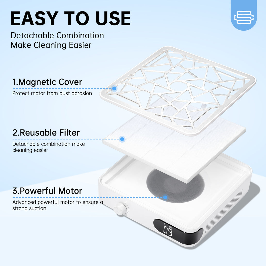 Rechargeable Nail Dust Collector 4000RPM - CSX10-X12