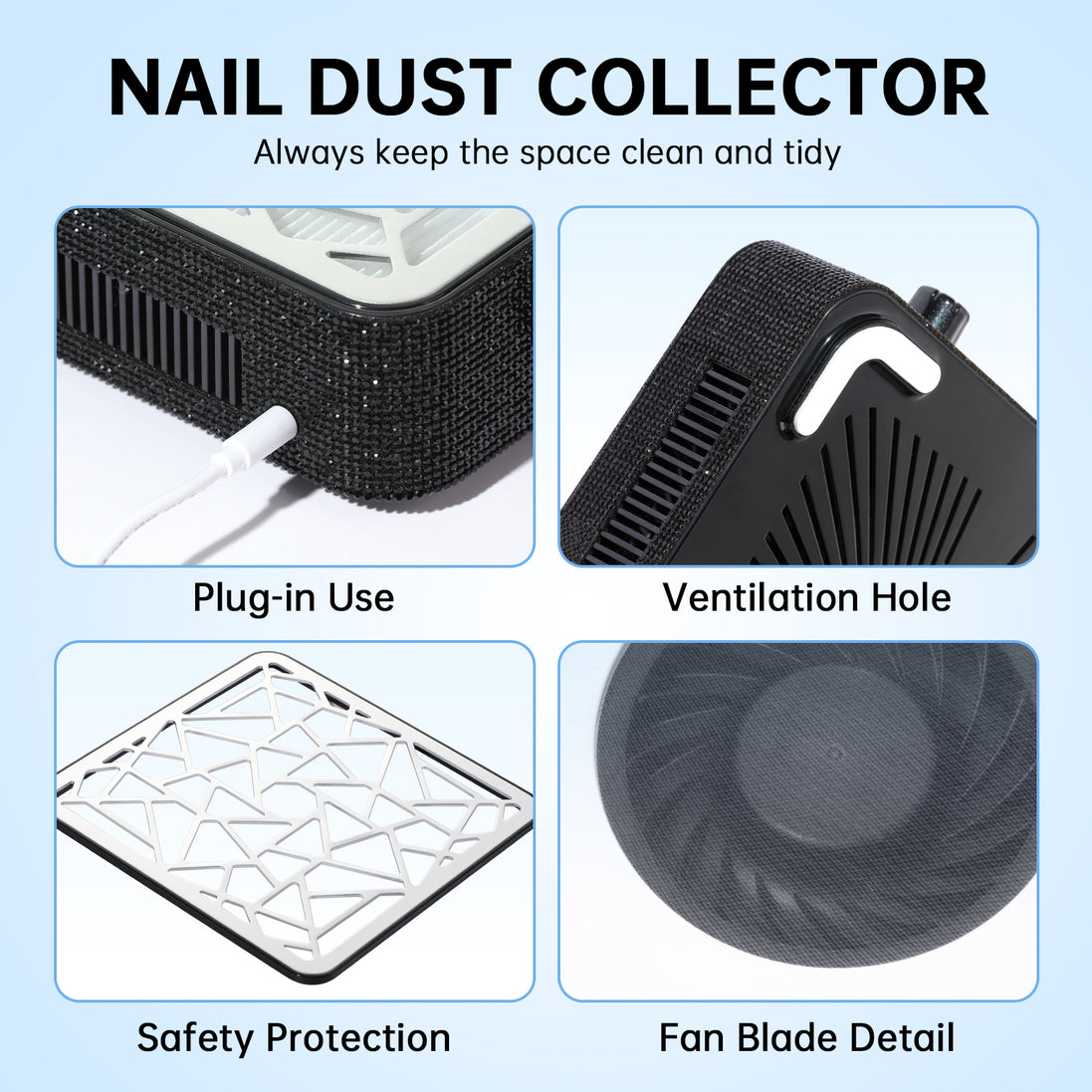 Plug-in Nail Dust Collector 4000RPM - CSX10-C01
