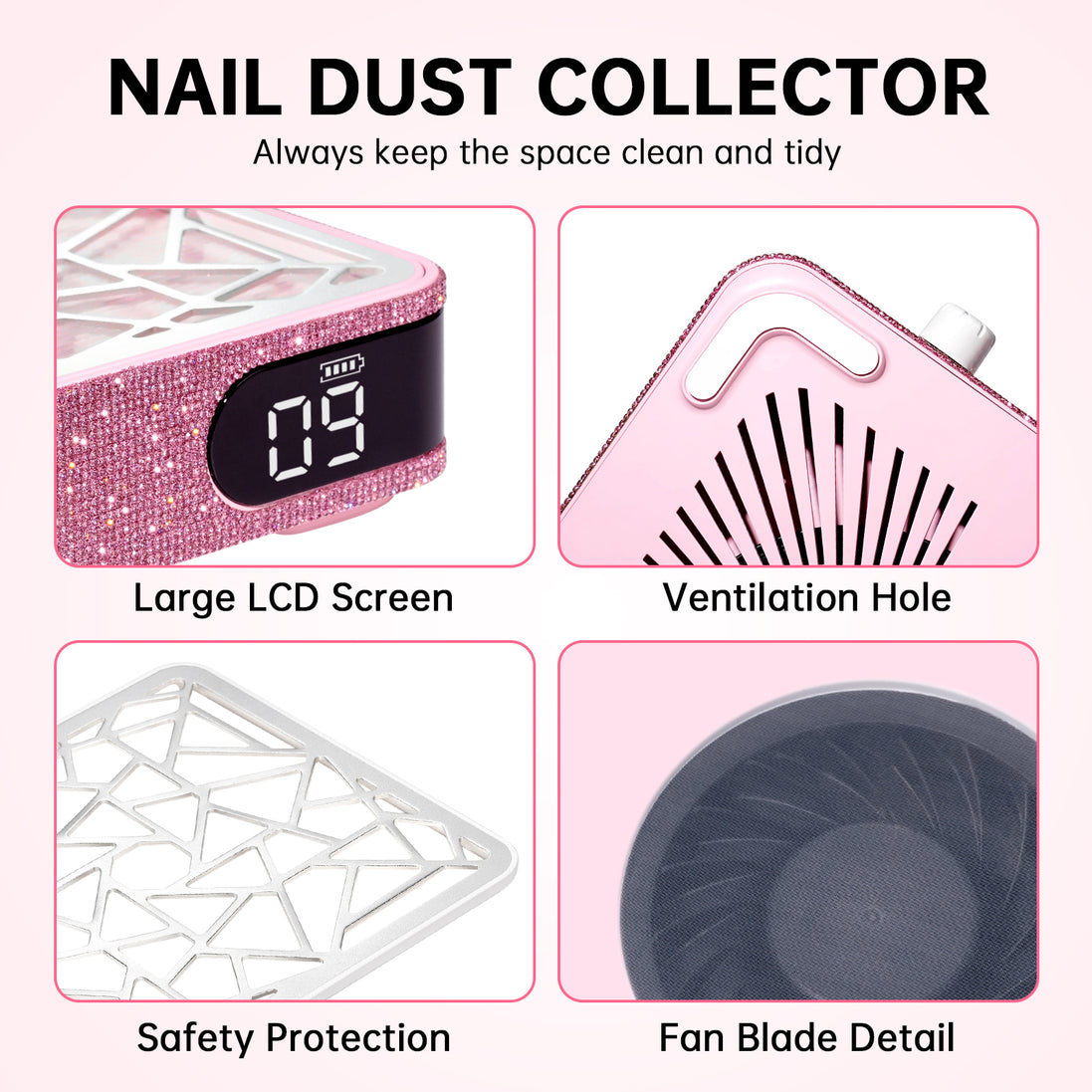 Rechargeable Nail Dust Collector 4000RPM - CSX10-X10