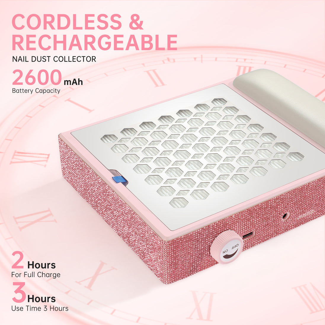 Rechargeable 650PA Nail Dust Collector - CS502-X10