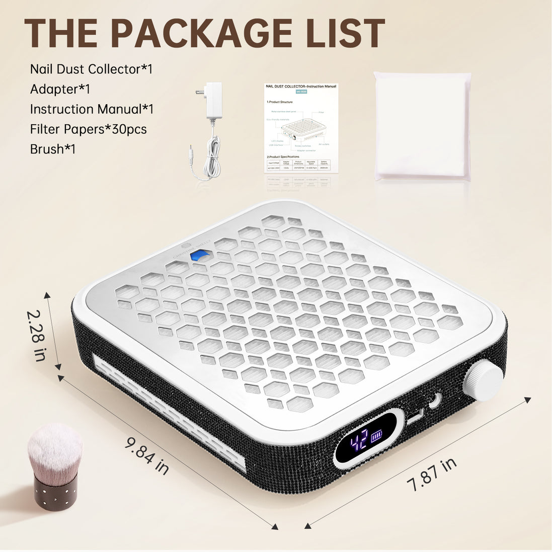 Rechargeable Nail Dust Collector - CS503-X01