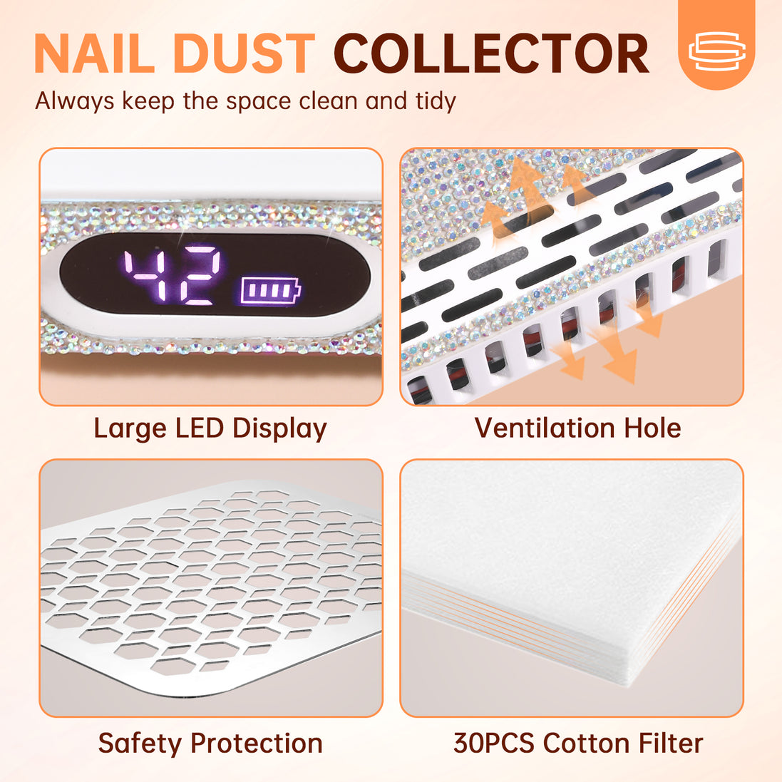 Rechargeable Nail Dust Collector - CS503-X02