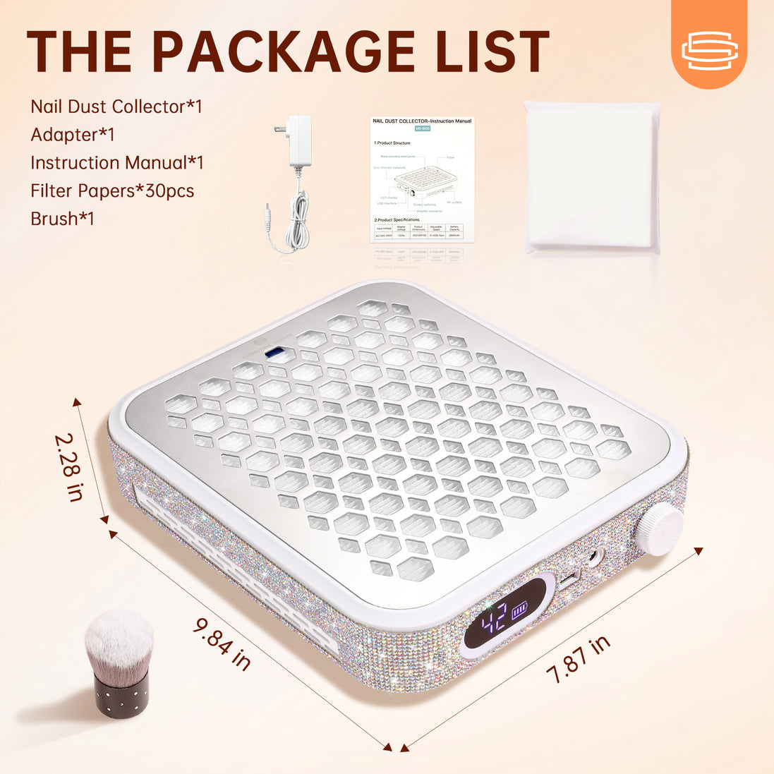Rechargeable Nail Dust Collector - CS503-X02