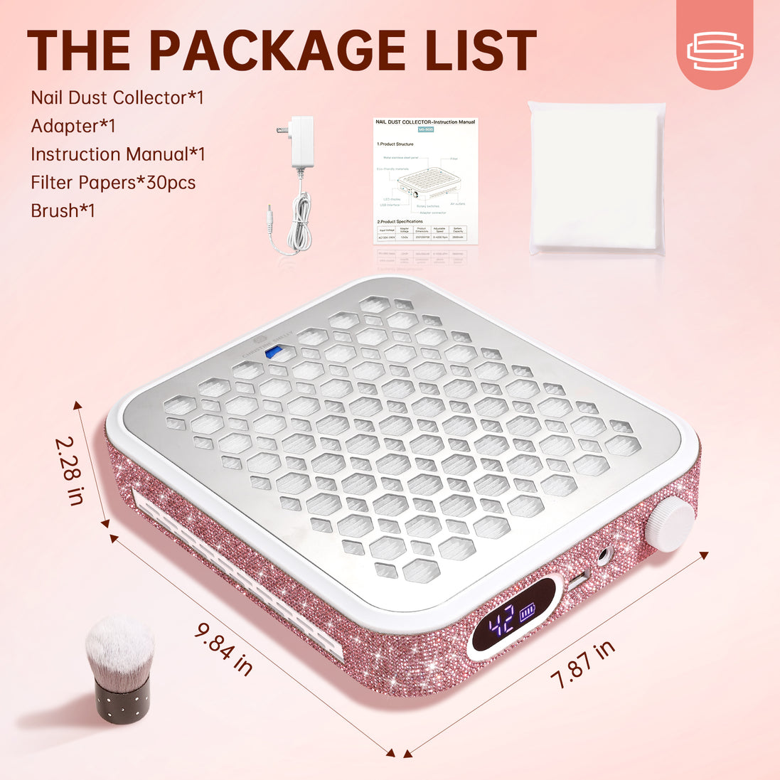 Rechargeable Nail Dust Collector - CS503-X10