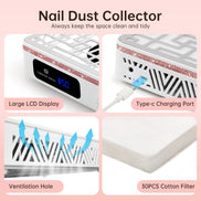 Triple Turbo Fan Rechargeable Nail Dust Collector - CS602-X10