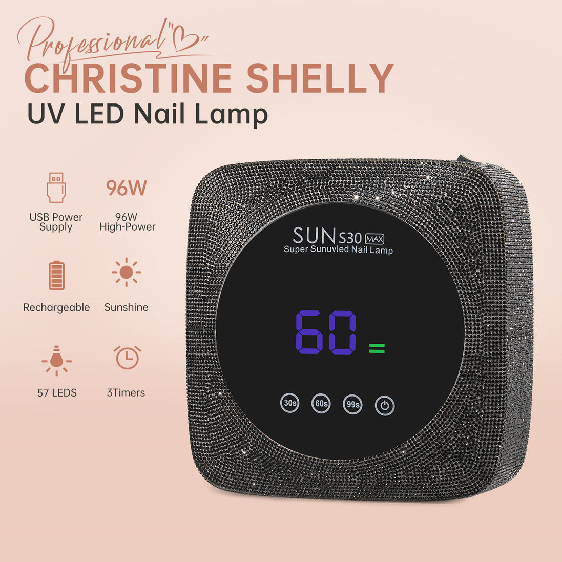 Rechargeable 96W UV Nail Lamp - CSS30-X01