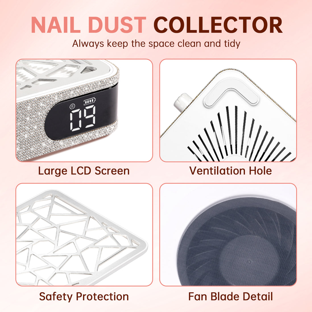 Rechargeable Nail Dust Collector 4000RPM - CSX10-X03