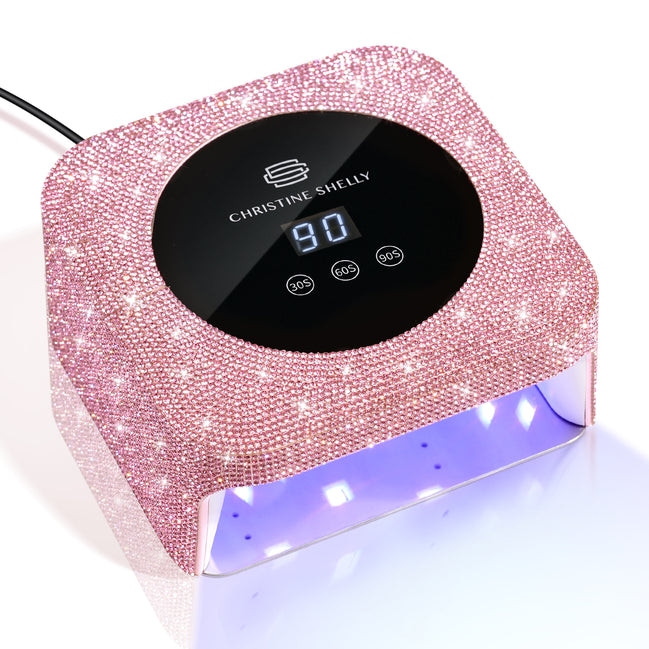 48W Plug-in UV Nail Lamp Pink Rhinestones- CSH12