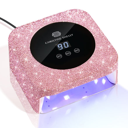48W Plug-in UV Nail Lamp Pink Rhinestones- CSH12