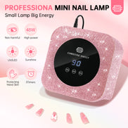 48W Plug-in UV Nail Lamp Pink Rhinestones- CSH12