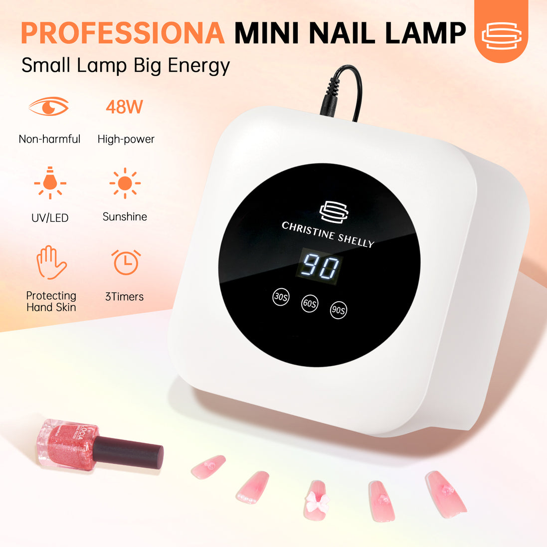 48W Plug-in UV Nail Lamp White- CSH12