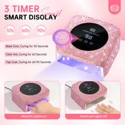 48W Plug-in UV Nail Lamp Pink Rhinestones- CSH12
