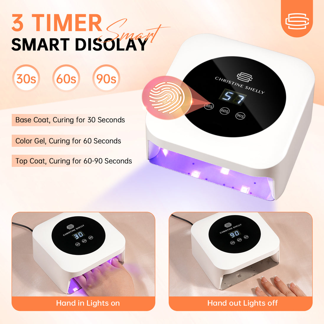 48W Plug-in UV Nail Lamp White- CSH12