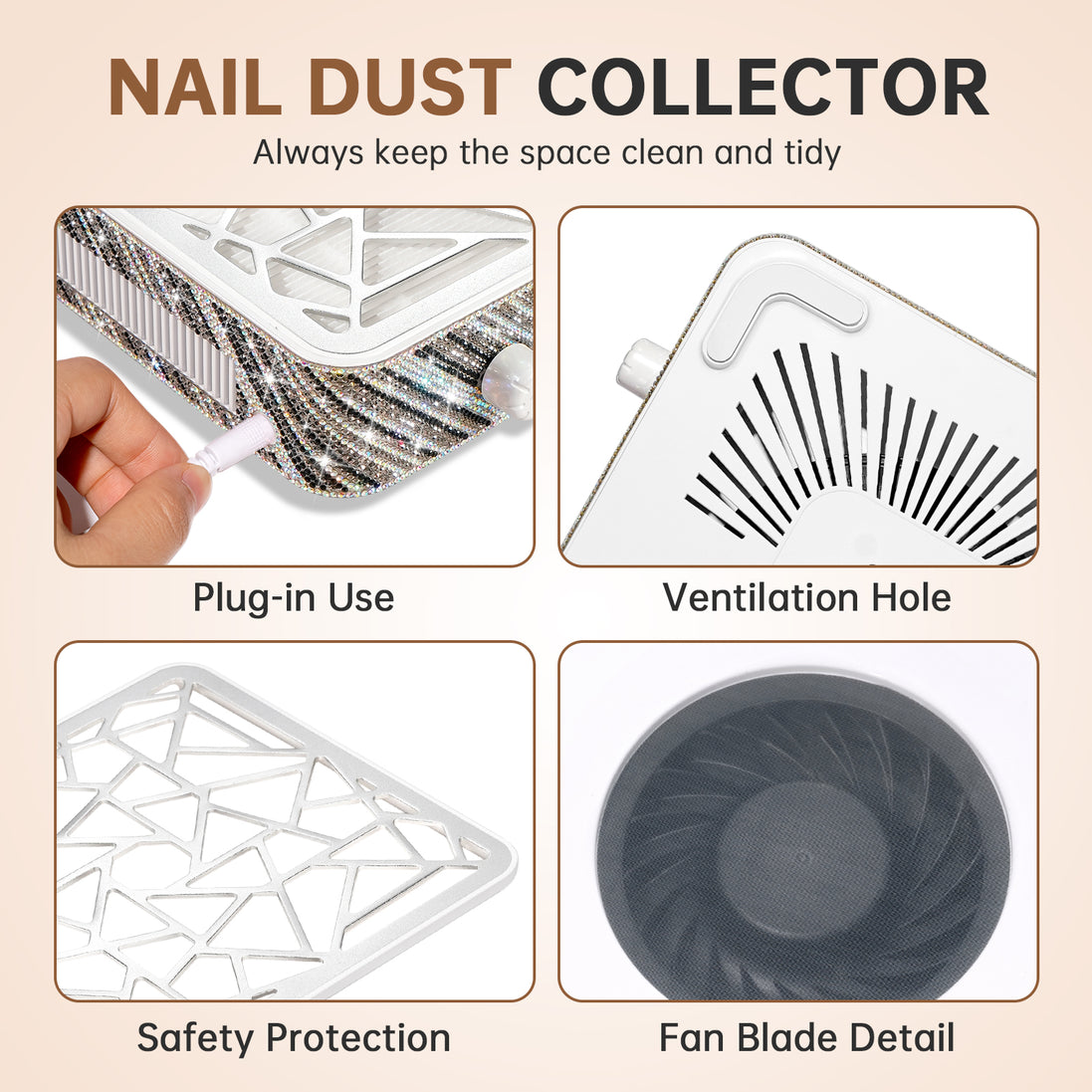 Plug-in Nail Dust Collector 4000RPM - CSX10-C08