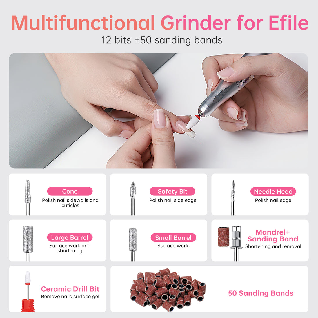 Rechargeable Electric Nail Drill 35000RPM - CS901-X10