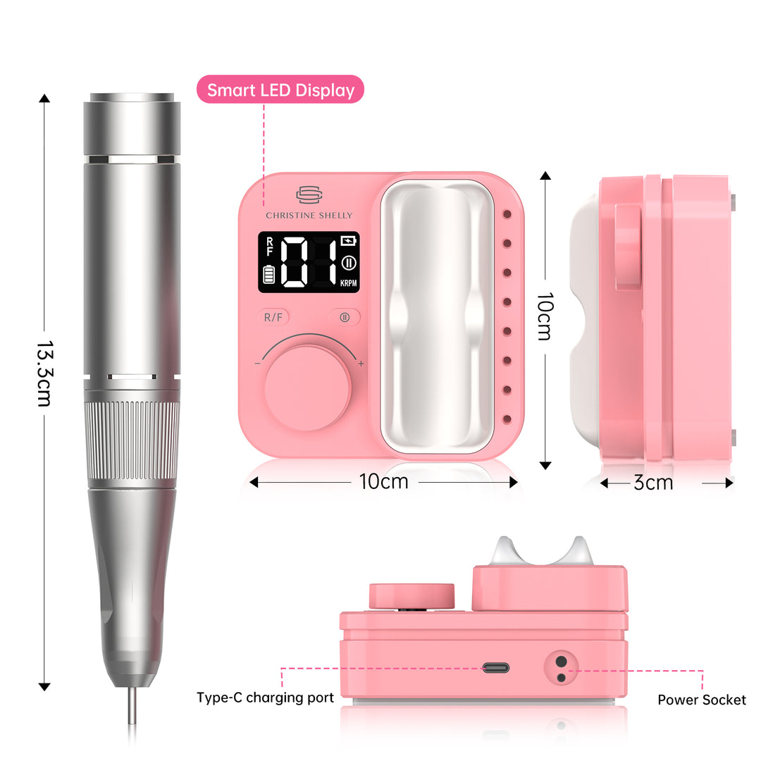 Rechargeable Electric Nail Drill 35000RPM - CS901-X10