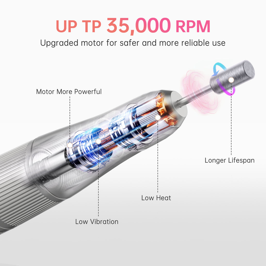 Rechargeable Electric Nail Drill 35000RPM - CS901-X16