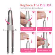 Rechargeable Electric Nail Drill 35000RPM - CS901-X16