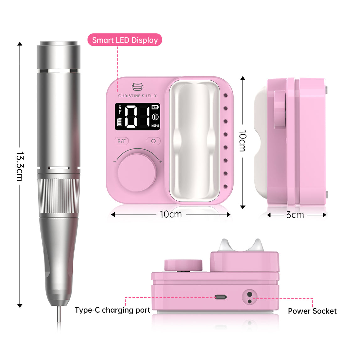 Rechargeable Electric Nail Drill 35000RPM - CS901-X19
