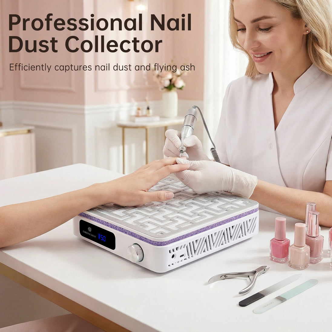 Triple Turbo Fan Rechargeable Nail Dust Collector - CS602-X19