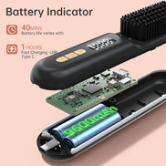 Cordless Hair Straightener Brush 9600mAh - CS2306-X118