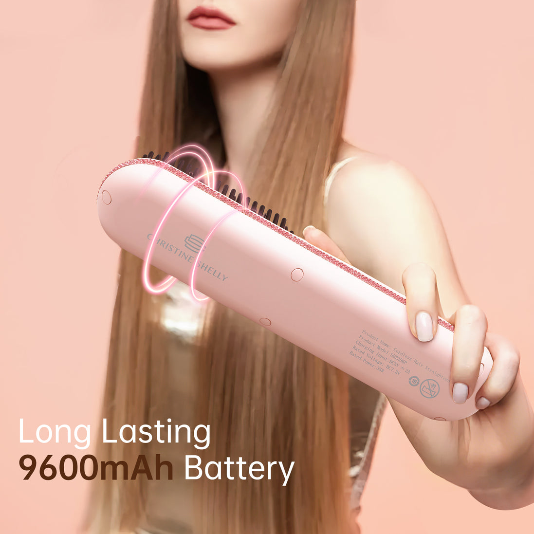 Cordless Hair Straightener Brush 9600mAh - CS2306-X910