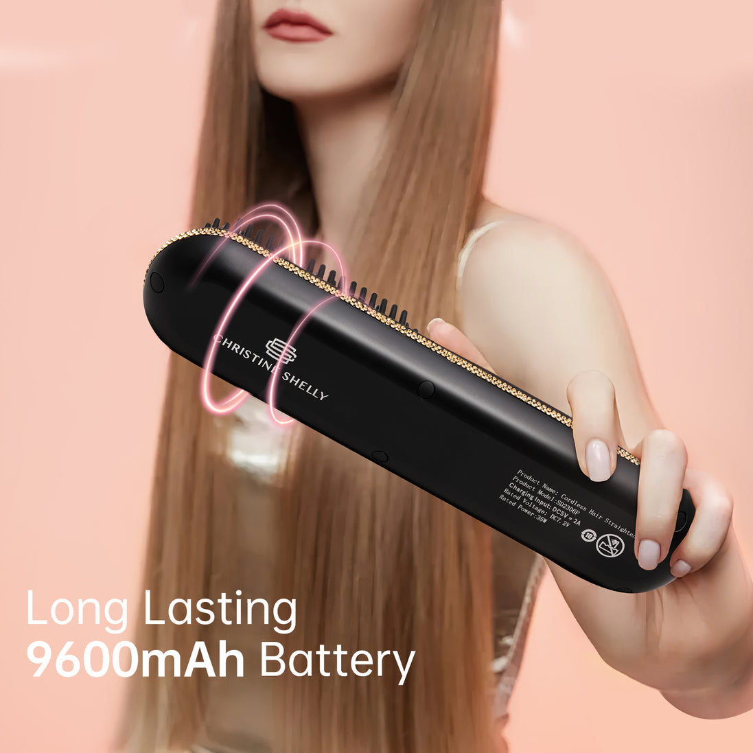 Cordless Hair Straightener Brush 9600mAh - CS2306-X118