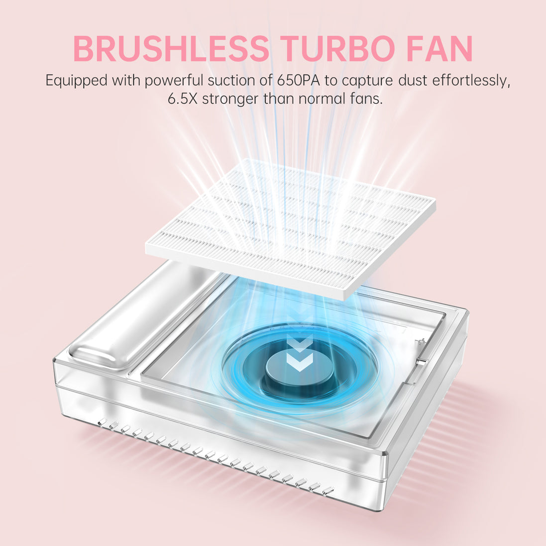 Rechargeable 650PA Nail Dust Collector - CS502-X10