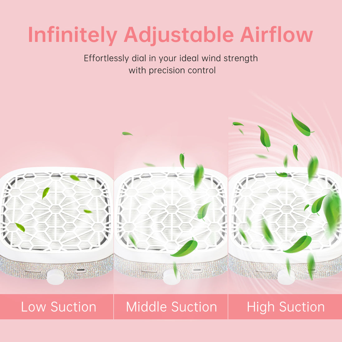 Rechargeable Nail Dust Collector AB Rhinestone- CS9